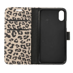 For iPhone XS Leopard Pattern Horizontal Flip Leather Case with Holder & Card Slots, For XS