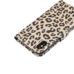 For iPhone XS Leopard Pattern Horizontal Flip Leather Case with Holder & Card Slots, For XS