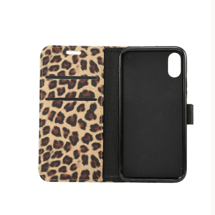 For iPhone XS Leopard Pattern Horizontal Flip Leather Case with Holder & Card Slots, For XS