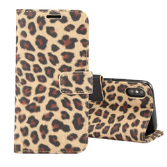 For iPhone XS Leopard Pattern Horizontal Flip Leather Case with Holder & Card Slots, For XS