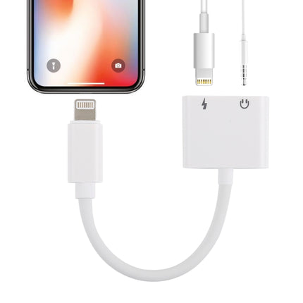 GL011 2 in 1 8 Pin Female + 3.5mm Female to 8 Pin Male Audio Charging Adapter