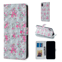 For iPhone X Half Flower Pattern Horizontal Flip Leather Case with Holder & Card Slots & Photo Frame & Wallet, iPhone X