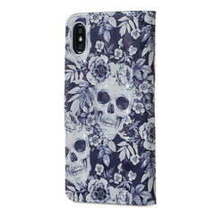 For iPhone X Half Flower Pattern Horizontal Flip Leather Case with Holder & Card Slots & Photo Frame & Wallet, iPhone X