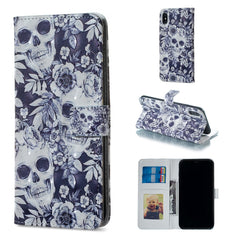 For iPhone X Half Flower Pattern Horizontal Flip Leather Case with Holder & Card Slots & Photo Frame & Wallet, iPhone X