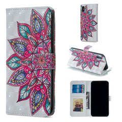 For iPhone X Half Flower Pattern Horizontal Flip Leather Case with Holder & Card Slots & Photo Frame & Wallet, iPhone X