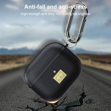 Kopfhörer-Schutzhülle mit Lederstruktur und Haken für AirPods 3