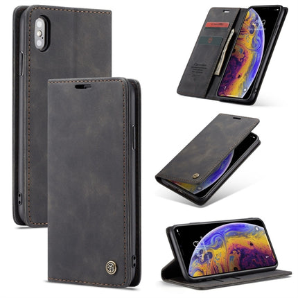 Para iPhone X/XS CaseMe-013 Funda de cuero multifuncional retro con tapa horizontal esmerilada con ranura para tarjetas, soporte y billetera, para iPhone X/XS