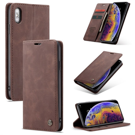 Para iPhone X/XS CaseMe-013 Funda de cuero multifuncional retro con tapa horizontal esmerilada con ranura para tarjetas, soporte y billetera, para iPhone X/XS