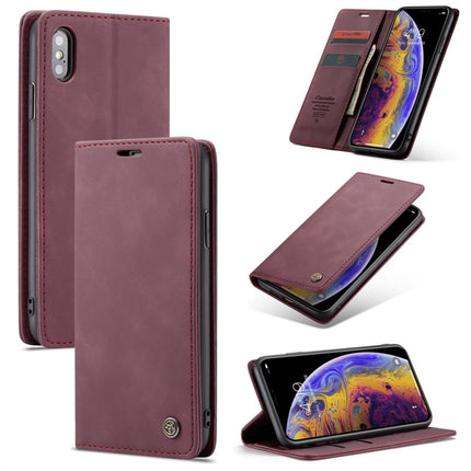 Para iPhone X/XS CaseMe-013 Funda de cuero multifuncional retro con tapa horizontal esmerilada con ranura para tarjetas, soporte y billetera, para iPhone X/XS