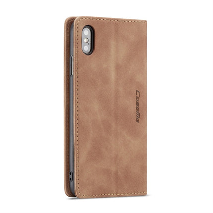 Para iPhone X/XS CaseMe-013 Funda de cuero multifuncional retro con tapa horizontal esmerilada con ranura para tarjetas, soporte y billetera, para iPhone X/XS
