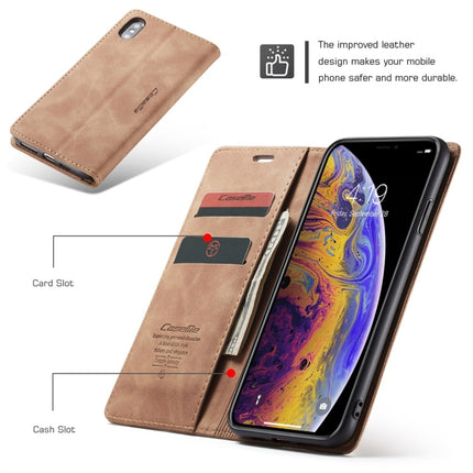 Para iPhone X/XS CaseMe-013 Funda de cuero multifuncional retro con tapa horizontal esmerilada con ranura para tarjetas, soporte y billetera, para iPhone X/XS