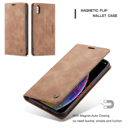 Para iPhone X/XS CaseMe-013 Funda de cuero multifuncional retro con tapa horizontal esmerilada con ranura para tarjetas, soporte y billetera, para iPhone X/XS