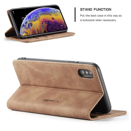 Para iPhone X/XS CaseMe-013 Funda de cuero multifuncional retro con tapa horizontal esmerilada con ranura para tarjetas, soporte y billetera, para iPhone X/XS