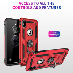 For iPhone X / XS Sergeant Armor Shockproof TPU + PC Protective Case with 360 Degree Rotation Holder, For iPhone X / XS