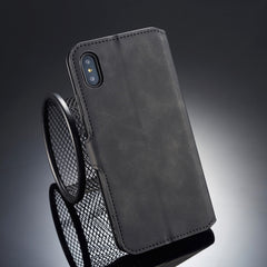 For iPhone X / XS DG.MING Retro Oil Side Horizontal Flip Case with Holder & Card Slots & Wallet, iPhone XS / X