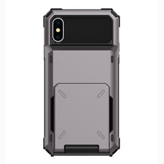 For iPhone X / XS Shockproof TPU + PC Protective Case with Card Slot