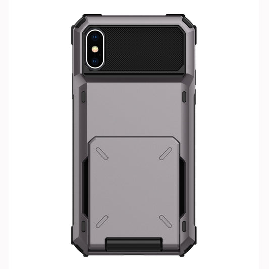 For iPhone X / XS Shockproof TPU + PC Protective Case with Card Slot