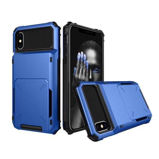 For iPhone X / XS Shockproof TPU + PC Protective Case with Card Slot