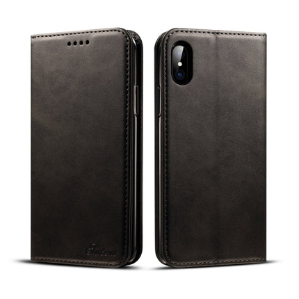 Funda de piel con tapa horizontal con textura de becerro Suteni para iPhone X/XS, con soporte, ranuras para tarjetas y billetera, iPhone X/XS