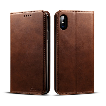 Funda de piel con tapa horizontal con textura de becerro Suteni para iPhone X/XS, con soporte, ranuras para tarjetas y billetera, iPhone X/XS