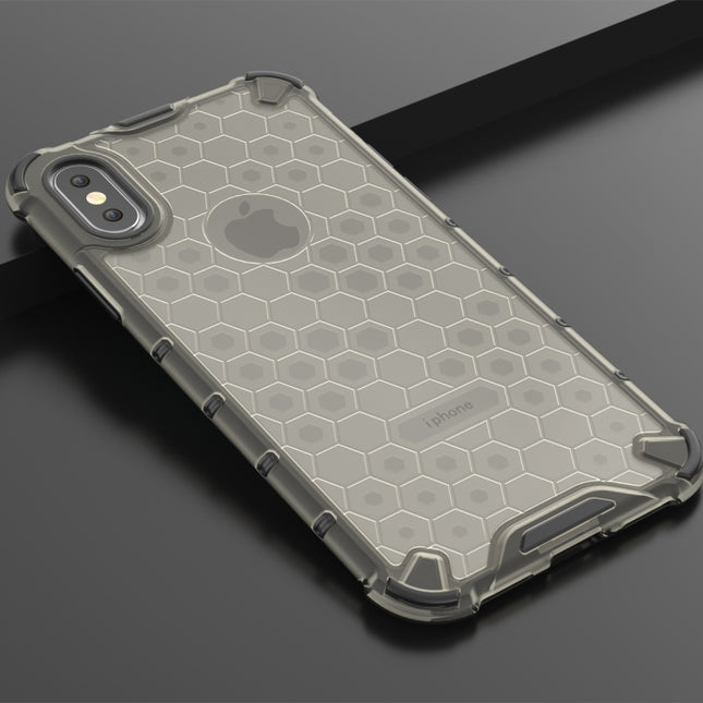 Funda protectora de PC + TPU a prueba de golpes con diseño de panal para iPhone X/XS