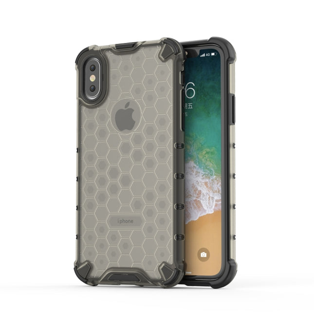 Funda protectora de PC + TPU a prueba de golpes con diseño de panal para iPhone X/XS