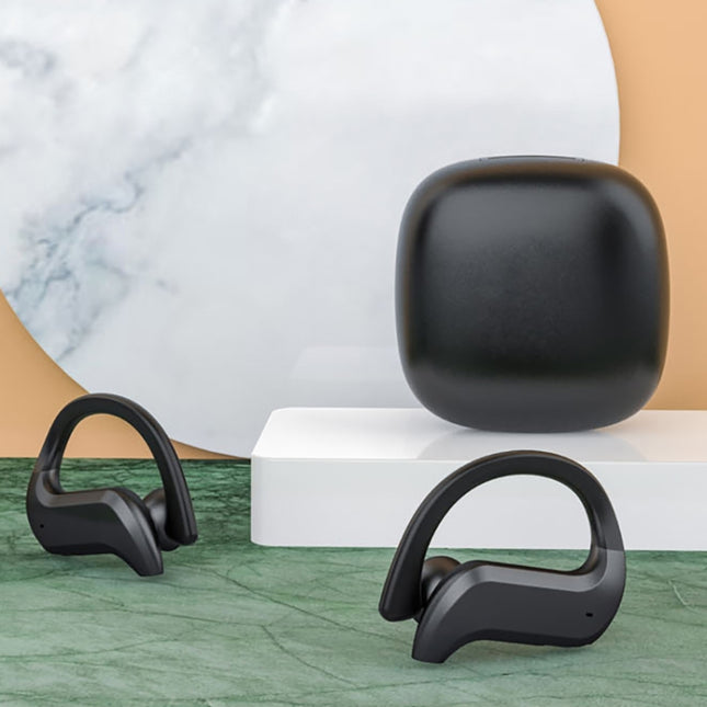 258 Wireless Ear-mounted Bluetooth Earphone with Charging Box & Digital Display, Support Touch & HD Call & Voice Assistant & NFC, MD03 Black, 258 White