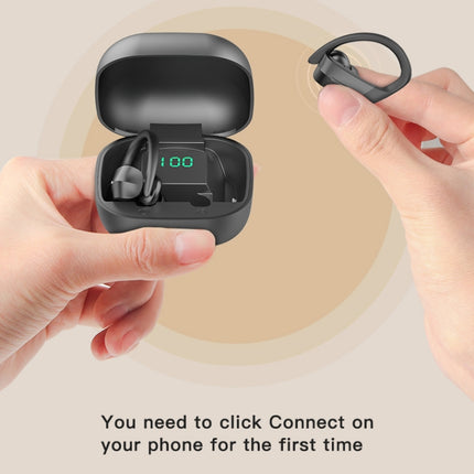 258 Wireless Ear-mounted Bluetooth Earphone with Charging Box & Digital Display, Support Touch & HD Call & Voice Assistant & NFC, MD03 Black, 258 White