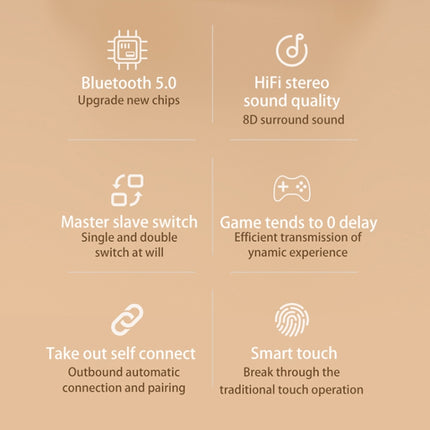 278 TWS External Noise Cancelling Touch Bluetooth Earphone with Charging Box, Support LED Power Digital Display & Breathing Lights & Call & Voice Assistant, 278 Black, 278 White