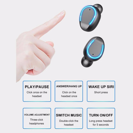 F9-5 Intelligenter Bluetooth-Ohrhörer mit Geräuschunterdrückung und Touch-Funktion mit Ladebox, unterstützt LED-Stromanzeige mit drei Bildschirmen und HD-Anrufen sowie Powerbank und Siri, F9-5 Schwarz, F9-5 Weiß