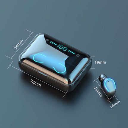 F9-5 Intelligenter Bluetooth-Ohrhörer mit Geräuschunterdrückung und Touch-Funktion mit Ladebox, unterstützt LED-Stromanzeige mit drei Bildschirmen und HD-Anrufen sowie Powerbank und Siri, F9-5 Schwarz, F9-5 Weiß