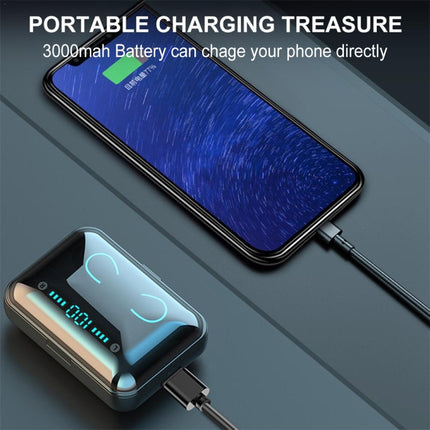 Auriculares Bluetooth con cancelación de ruido inteligente F9-5 con estuche de carga, compatible con pantalla LED de tres pantallas, llamadas HD, batería externa y Siri, F9-5 negro, F9-5 blanco