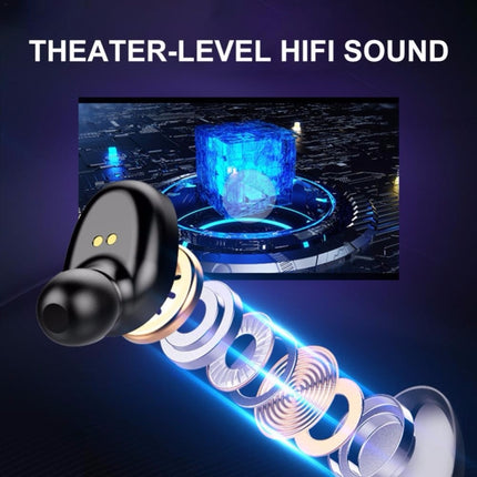 Auriculares Bluetooth con cancelación de ruido inteligente F9-5 con estuche de carga, compatible con pantalla LED de tres pantallas, llamadas HD, batería externa y Siri, F9-5 negro, F9-5 blanco