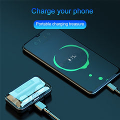 F9-9 TWS CVC8.0 Noise Cancelling Bluetooth Earphone with Charging Box, Support Touch Lighting Effect & Three-screen LED Power Display & Power Bank & Mobile Phone Holder & HD Call & Voice Assistant, F9-9 Black, F9-9 Dark Blue, F9-9 Pink, F9-9 Blue