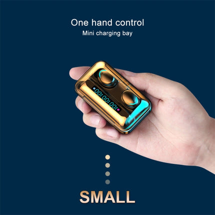 F9-5C Three-screen Digital Display Noise Reduction Bluetooth Earphone, F9-5C without Strap Black, F9-5C without Strap White