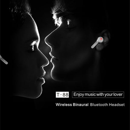 T-88 TWS Bluetooth V5.0 Wireless Stereo Earphones with Magnetic Charging Box