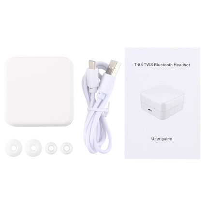 T-88 TWS Bluetooth V5.0 Wireless Stereo Earphones with Magnetic Charging Box