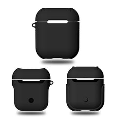 Frosted Rubber Paint + PC Bluetooth Earphones Case Anti-lost Storage Bag for Apple AirPods 1/2