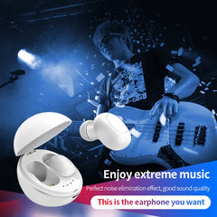 A10 TWS Space Capsule Shape Wireless Bluetooth Earphone with Magnetic Charging Box & Lanyard, Support HD Call & Automatic Pairing Bluetooth, Black, Black White, White, White + Black