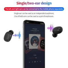 A10 TWS Space Capsule Shape Wireless Bluetooth Earphone with Magnetic Charging Box & Lanyard, Support HD Call & Automatic Pairing Bluetooth, Black, Black White, White, White + Black