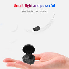 A10 TWS Space Capsule Shape Wireless Bluetooth Earphone with Magnetic Charging Box & Lanyard, Support HD Call & Automatic Pairing Bluetooth, Black, Black White, White, White + Black