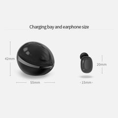 A10 TWS Space Capsule Shape Wireless Bluetooth Earphone with Magnetic Charging Box & Lanyard, Support HD Call & Automatic Pairing Bluetooth, Black, Black White, White, White + Black