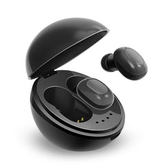 A10 TWS Space Capsule Shape Wireless Bluetooth Earphone with Magnetic Charging Box & Lanyard, Support HD Call & Automatic Pairing Bluetooth, Black, Black White, White, White + Black