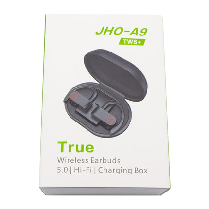 JHO-A9 TWS  Wireless Hanging Ear Type Bluetooth Earphone with Charging + Storage Integrated Zipper Bag, Support Voice Control