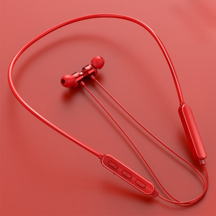 Bluetooth 5.1 Rundkabel-Bluetooth-Sportkopfhörer mit Nackenbügel und Magnetfunktion, Schwarz, Rot, Himmelblau, Weiß