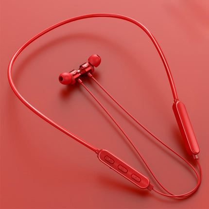 Bluetooth 5.1 Round Wire Neck-mounted Bluetooth Sports Earphone with Magnetic Function, Black, Red, White