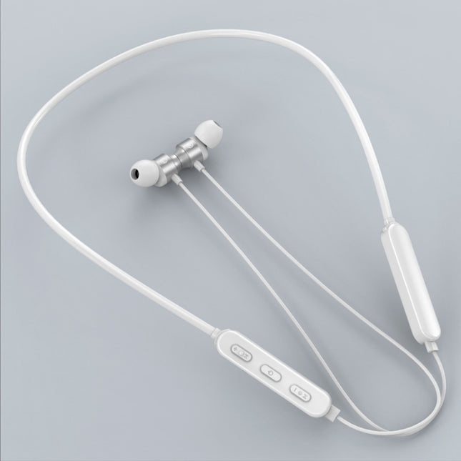Auriculares deportivos Bluetooth 5.1 con cable redondo para montar en el cuello y función magnética, color negro, rojo, azul cielo y blanco