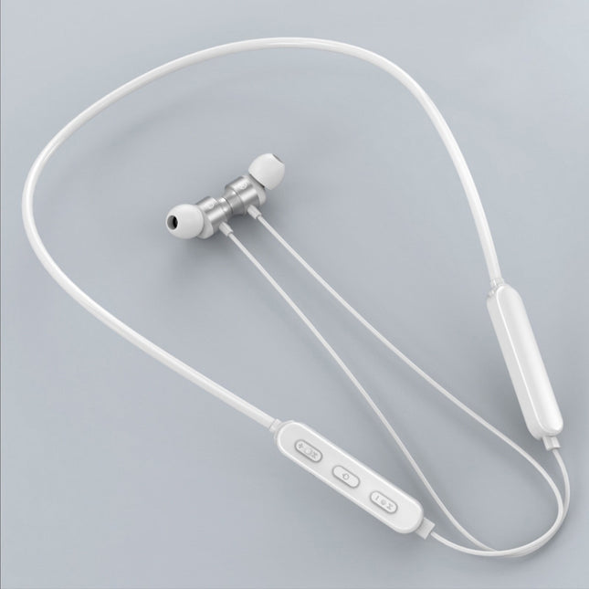 Auriculares deportivos Bluetooth 5.1 con cable redondo para montar en el cuello y función magnética, color negro, rojo, azul cielo y blanco