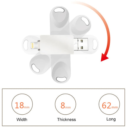 S29 3 in 1 32GB Micro USB + USB + 8 Pin Interface Metal Twister Flash Disk, 32GB
