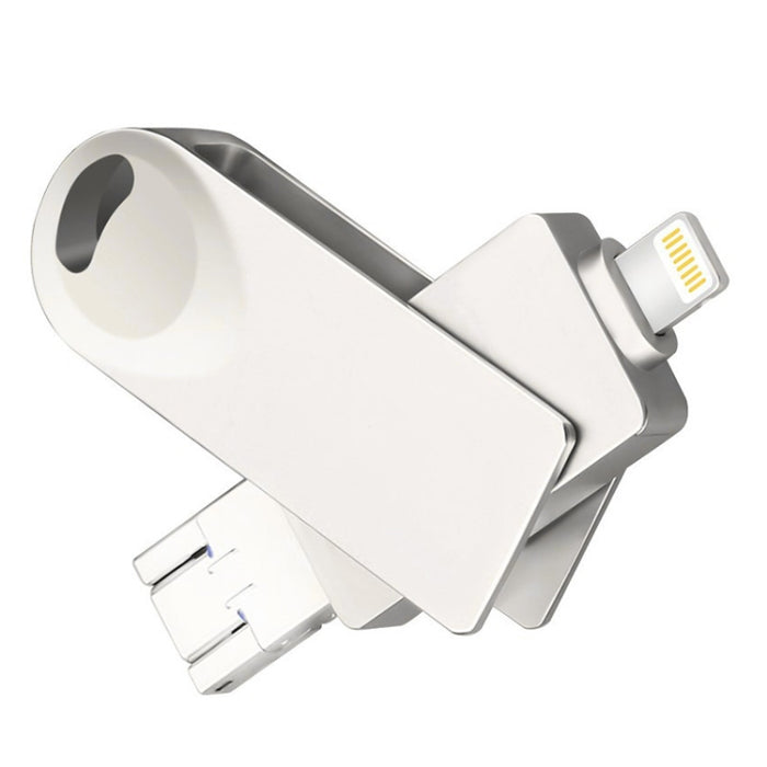 S29 3 in 1 64GB Micro USB + USB + 8 Pin Interface Metal Twister Flash Disk, 64GB